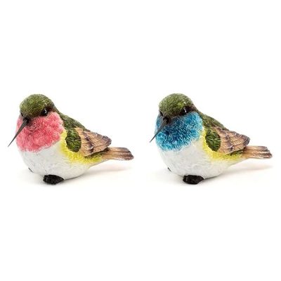Colorful Hummingbird Figurine Set